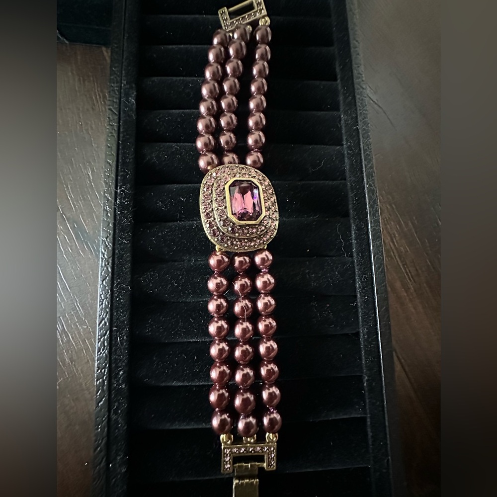 HEIDI DAUS "Tailored to Please" Crystal Amethyst Cushion Pendant Bracelet - Picture 6 of 11